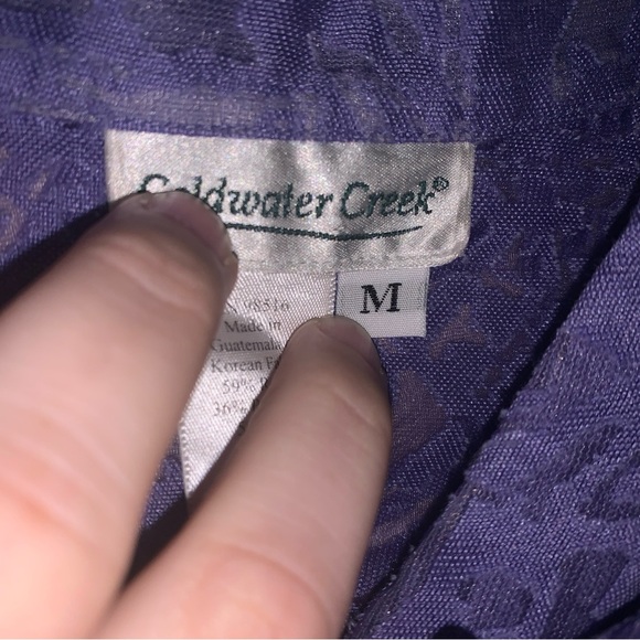 ColdWater Creek Purple Sheer Blouse Size Medium - Picture 5 of 6